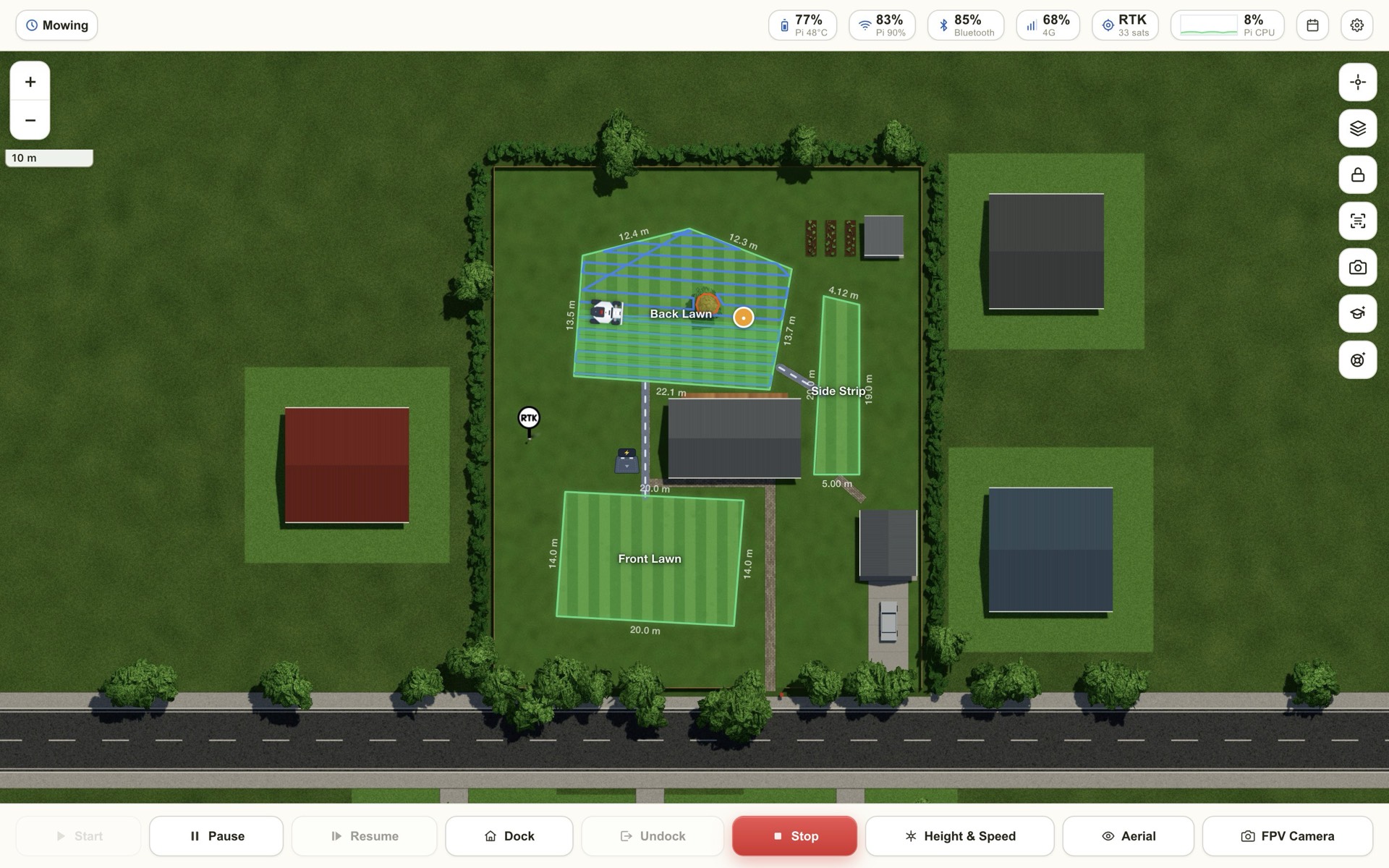 Mowing in LuLuMate on a computer
